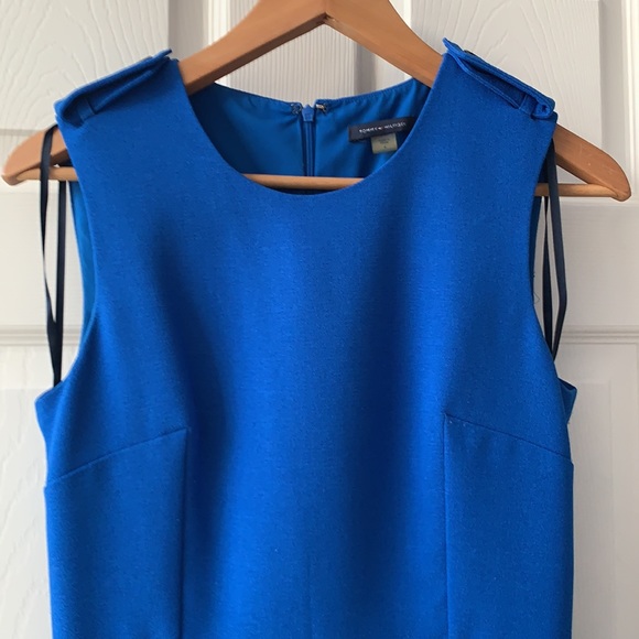 Tommy Hilfiger Sleeveless Fit and Flare Slimming Sapphire Blue Dress zipper back - Picture 5 of 14